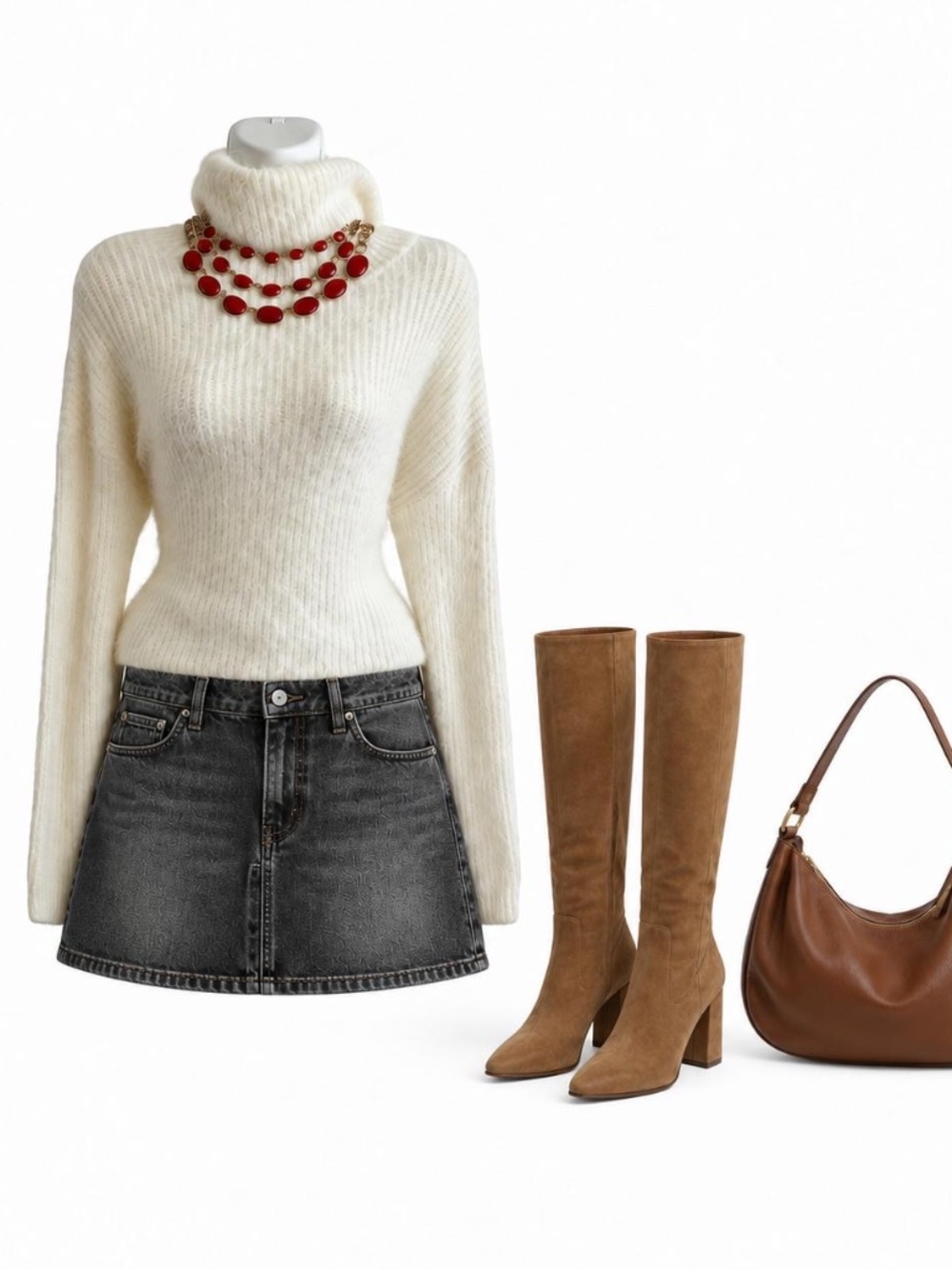Charlotte Russe ivory fuzzy knit sweater